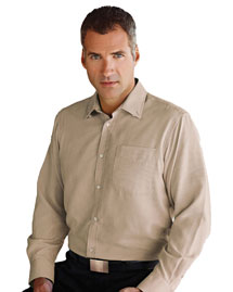 Men's 64% Modal 36% Polyester LS Button-Down Woven Shirt