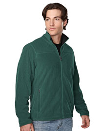 Men's 100% polyester brushed back fleece jacket.