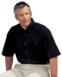 Tri-Mountain Mens Short Sleeve Twill Dress Shirt