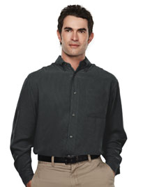 Tri-Mountain Mens Long Sleeve Casual Shirt with Plaid Pattern