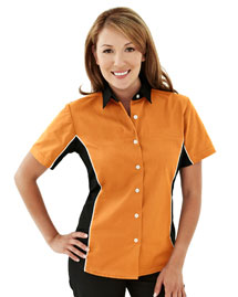 TMR Womens 60/40 twill shirt with piping
