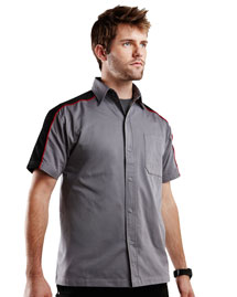 Mens 60% cotton 40% polyester short sleeves twill shirt