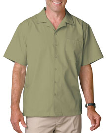 Blue Generation Mens Short Sleeve Solid Campshirt 65/35 Poly/Cotton