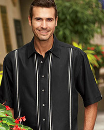 Cubavera Mens Diag Twill Black/Clay Shirt