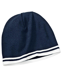 Mens Fine Knit Skull Cap with Stripe