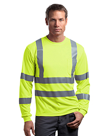 CornerStone Mens ANSI Class 3 Long Sleeve Snag Resistant Reflective T Shirt