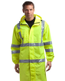 Mens ANSI Class 3 Long Waterproof Rain Coat