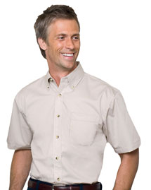 Devon & Jones Mens Short Sleeve Five-Star Performance Twill