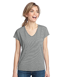  Ladies Mini Stripe Dolman V-Neck Tee. DM422