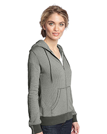  Ladies Mini Stripe Full-Zip Hoodie DM490