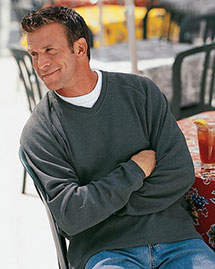  Men's Rib Fleece V-Neck Sweatshirt