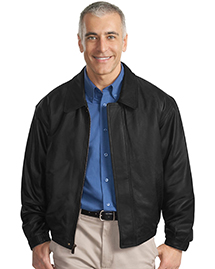 Port Authority Mens Leather Bomber Jacket