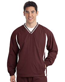 Sport-Tek Mens Tipped V Neck Raglan Wind Shirt