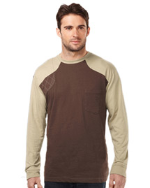 Mens LS Shooter Tee w/Contrast Quilted Patch