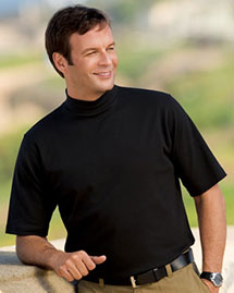  Men's Short Sleeve Interlock Knit Mock Turtleneck