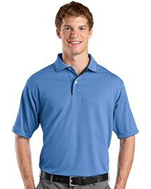 Sport-Tek Mens Dri Mesh Sport Shirt with Striped Collar