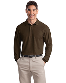 Port Authority Mens Silk Touch Long Sleeve Polo Sport Shirt