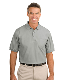 Port Authority Mens Silk Touch Pique Knit Polo Sport Shirt with Pocket