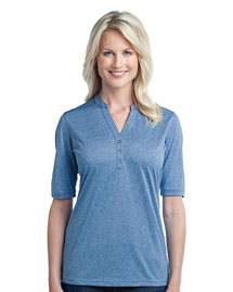  Ladies Performance Cross Dye Henley. L509