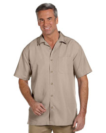 Harriton Mens Barbados Textured Camp Shirt