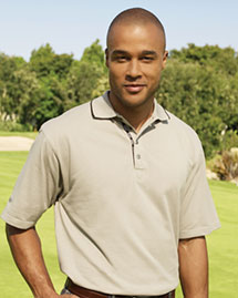  Men's Dry-Fiber Dynamics Polo Sport Shirt With Tipped Collar