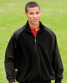  Men's Half-Zip Pieced Micro Fleece Jacket