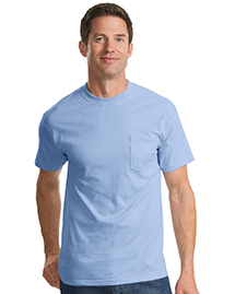 Port & Company Mens 100% Cotton T Shirt with Pocket