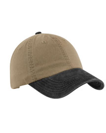 Mens Two Tone Garment-Washed Cap