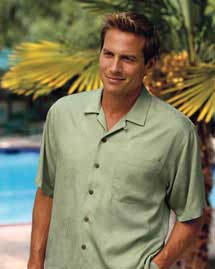  Palm Tree Jacquard Camp Shirt