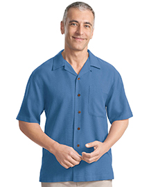 Port Authority Signature Mens Silk Blend Camp Shirt