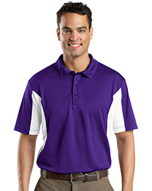 Mens Side Blocked Micropique Sport Wick Sport Shirt