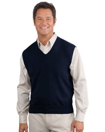 Port Authority Signature Mens Fine Gauge V Neck Sweater Vest